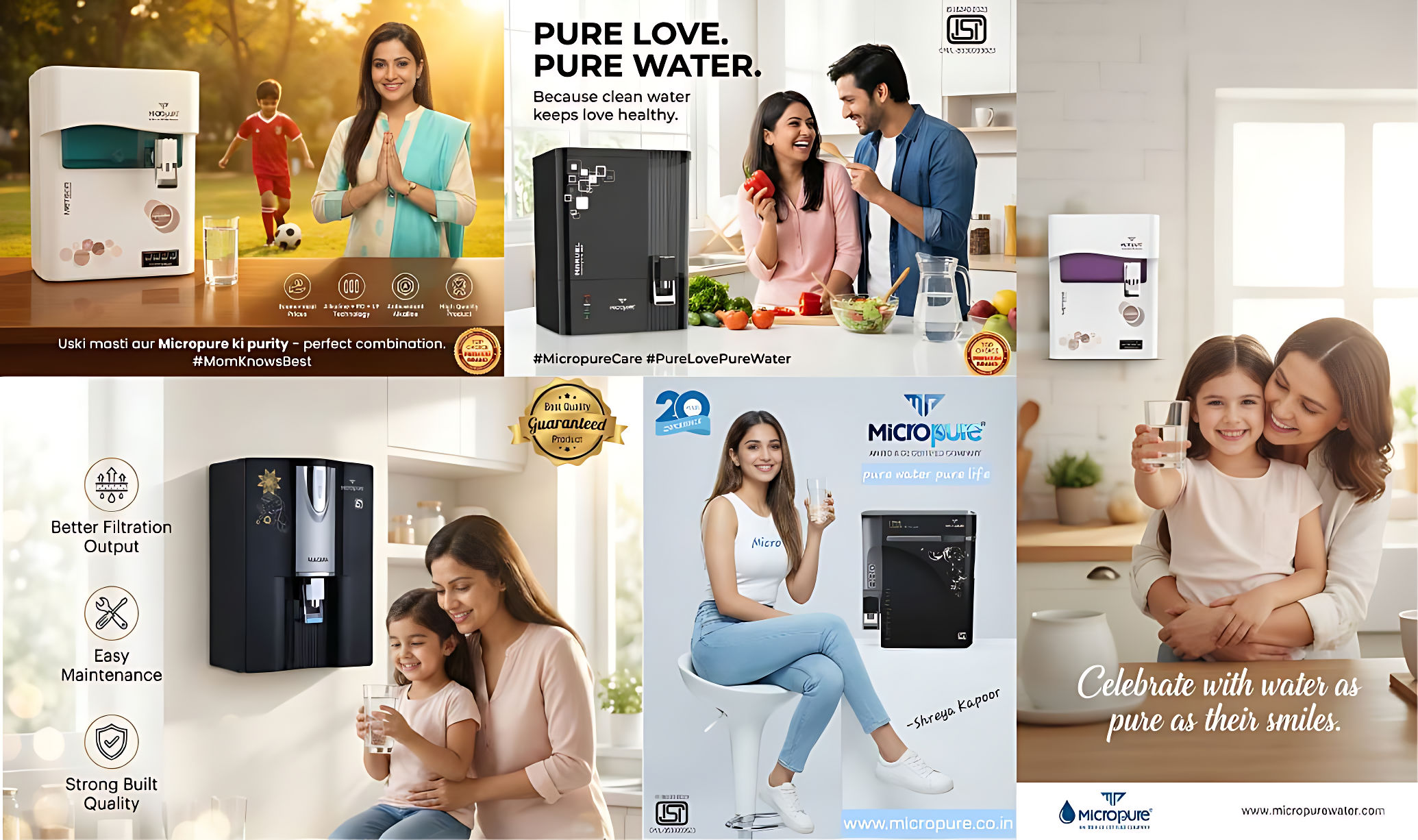 Micropure water purifier product showcase collage